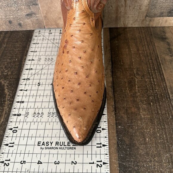 Tony Lama Vintage Full Quill Ostrich Cowboy Boots Mens 8 D - Picture 4 of 12